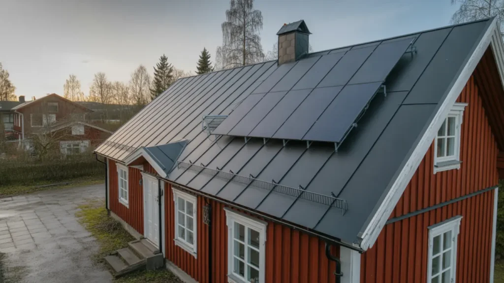 installation av solcellspaneler och solf ngare p villa i lambohov sterg tland